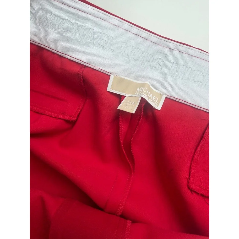 Michael Kors Samantha Red Ankle Pants Plus Size‎ 24W Straight Leg Trousers